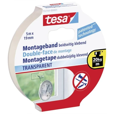 Immagine di Tesa 55744 00001 02 Nastro per fissaggio tesa® Powerbond Trasparente (L x L) 5 m 19 mm 1 pz.