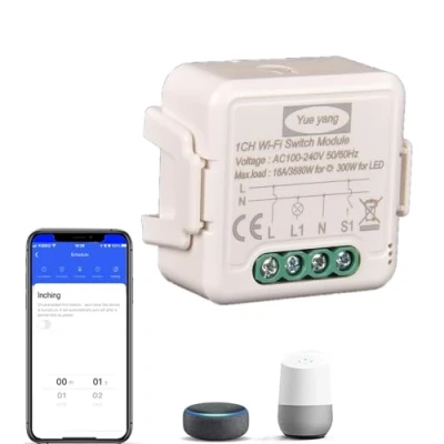 Immagine di Yueyang WiFi Smart Light Switch Modulo interruttore fai da te Life/Tuya APP Telecomando, Lavorare con Alexa Echo Google Home (1c switch)