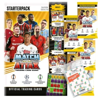 Immagine di Pacchetto con Match Attax CL 2024/25 Trading Cards 1 starter + 5 booster buste esclusive Collect it