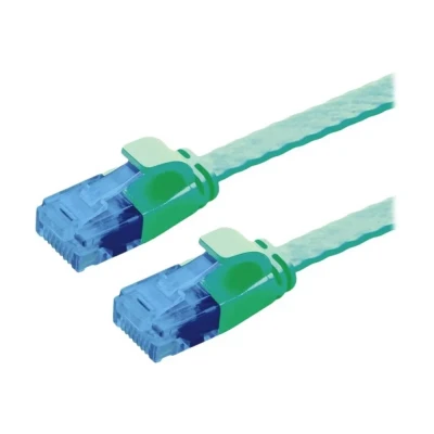 Immagine di Value 21.99.2043 RJ45 cavo di rete, patch CAT 6A U/UTP 3.00 m Verde non schermato, piatto, contatti connettore dorati 1 pz.