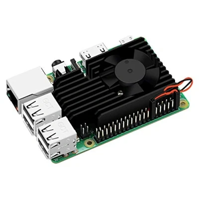 Immagine di GeeekPi Raspberry Pi 4 Kit ventole di raffreddamento, dissipatore in alluminio con ventola raffreddamento per B &amp; 3B +