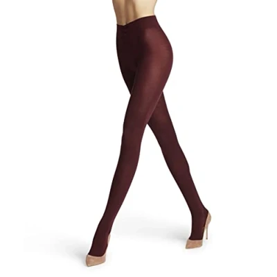 Immagine di FALKE Softmerino W TI lana cotone spessi tinta unita 1 pezzo, Collant Donna, Rosso (Barolo 8596), 38 40
