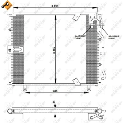 Immagine di NRF EASY FIT 35132 Condensatore con anello tenuta 11,7 8,6 Alluminio 564 BMW: 5 Sedan, 7