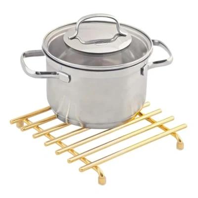Immagine di simplywire Sottopentola Resistente al calore Protezione per piano di lavoro da cucina Quadrato Oro chiaro
