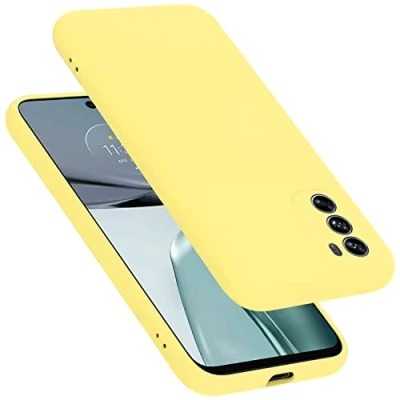 Immagine di Cadorabo Custodia compatibile con Motorola MOTO G62 5G in LIQUID GIALLO Coperchio protettivo silicone TPU flessibile