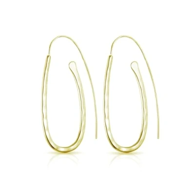 Immagine di Orecchini a cerchio martellato in argento sterling placcato oro