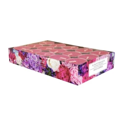 Immagine di Pajoma 91032 Set di 30 lumini profumati Rose Sund Berries Modern Line, Durata Circa 14 Ore, Altezza 1,5 cm