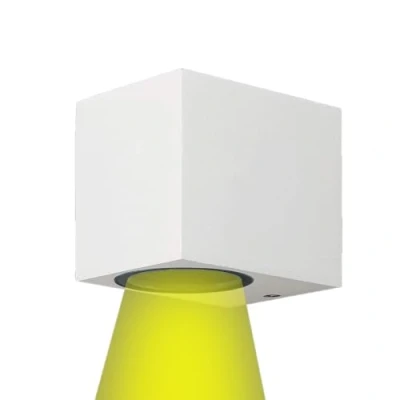 Immagine di Partenopea® Applique lampada da parete a muro per lampadine LED gu10 potenza max supportata 10w interno esterno IP54 moderno faretto monoemissione (Cubico, Bianca luce calda 3000K)