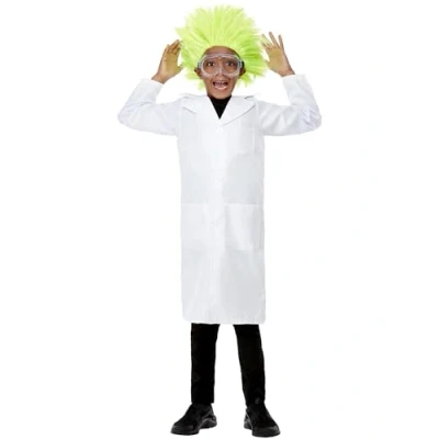 Immagine di SMIFFYS Costume da scienziato/da dottore, unisex, Bianco, con camice laboratorio