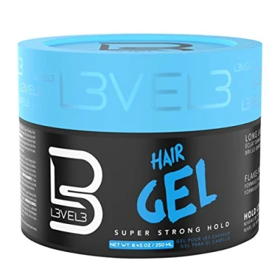 Immagine di L3 VEL3 Super Strong Hair Gel Creates Sleek, Long Lasting Hairstyles Gives Volume and Adds Shine Water Based Flake Free Formula Clean Refreshing Scent Rinses out Easily 250 ml