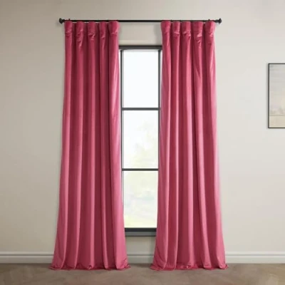 Immagine di HPD Half Price Drapes Heritage Tende in velluto felpato, lunghe 248 cm, oscuranti, per camera da letto e soggiorno, 127 x 238 cm (larghezza lunghezza), 1 pannello, rosa scuro