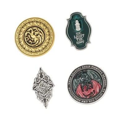 Immagine di Grupo Erik: Set Spille Game of Thrones House the Dragon 4 Spillette Personalizzate di Trono Spade, Smaltate in metallo, Spade Gadget, Idee Regalo