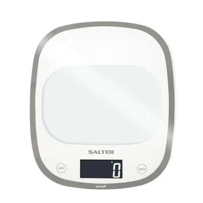 Immagine di Salter 1050 WHDR bilancia da cucina digitale di precisione, design sottile, pesa cucina, display LCD facile lettura, piccola, bianco