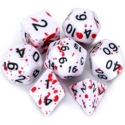 Immagine di FLASHOWL Set di Dadi D&amp;D con Puntini Rossi Spray Irregolari Gioco Ruolo poliedrico da D20 Dungeons And Dragons Dice 7 (Rosso)
