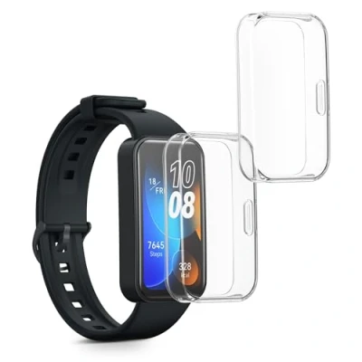 Immagine di kwmobile Set 2x Custodia Smartwatch Compatibile con Huawei Band 9 / 8 Cover Case Silicone Protezione Orologio Fitness trasparente