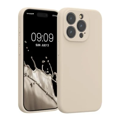 Immagine di kwmobile Custodia Compatibile con Apple iPhone 15 Pro Cover Back Case per Smartphone in Silicone TPU Protezione Gommata crema