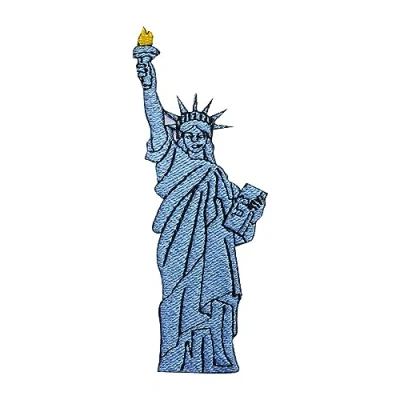 Immagine di Toppa ricamata con la statua della libertà, da viaggio, applicare ferro stiro o cucire, per vestiti, ecc. 10 x 3,5 cm