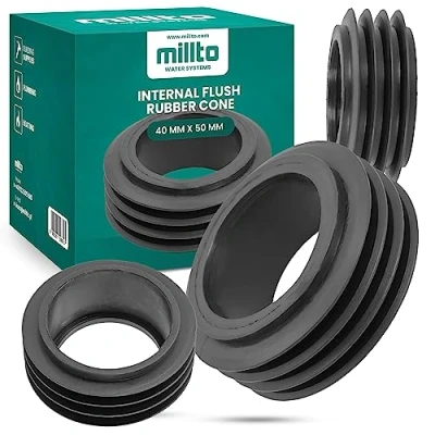 Immagine di Millto™ Riduttore in gomma a filo interno, guarnizione di collegamento 40 x 50 mm, per WC, gomma, tubi scarico, connettore sanitario