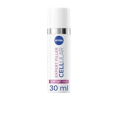 Immagine di Nivea Expert Filler Cellular siero Fluido UV Diario (1 x 30 ml), viso anti età con acido ialuronico, protezione solare 50+, per una pelle giovane