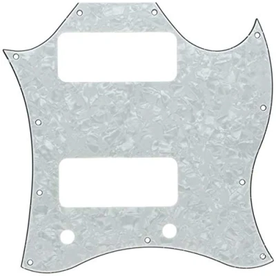 Immagine di Dopro Standard SG Special Full Face Battipenna per chitarra con foro pickup P90, colore: Bianco perla