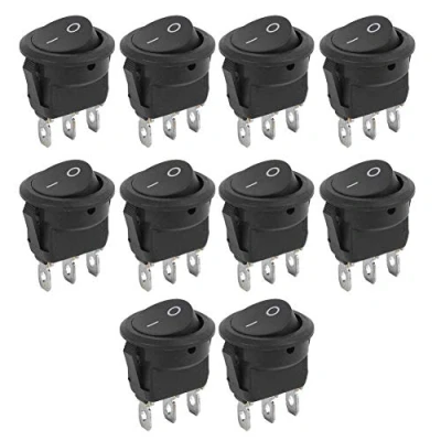 Immagine di Mini interruttori a bilanciere Walfront da 23 mm 10 pezzi 6A 250V, 10A 125V 3Pin interruttore ON OFF per barca rotonda 2 posizioni