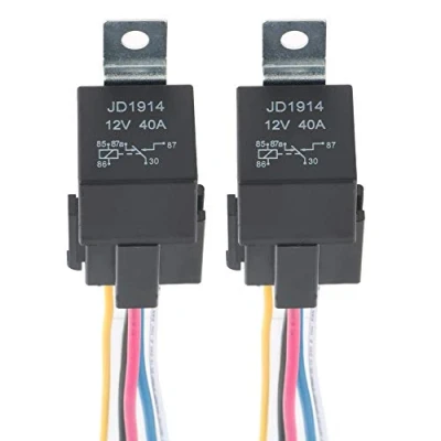 Immagine di GTIWUNG 2 pezzi 12V 40A Relè Universale con Imbracatura di Socket, Motore Relè, Contattore Interruttore, Auto Interruttori e Antipasti, SPDT 5 Pin Contatti per Camion Motociclo Barca