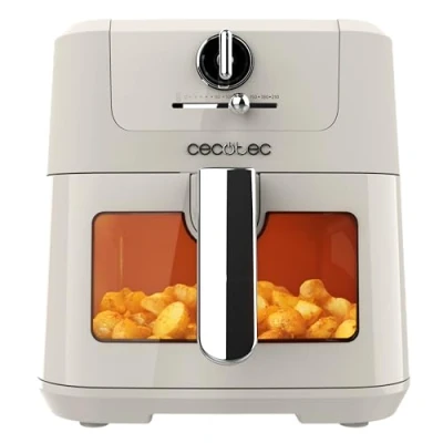 Immagine di Cecotec Friggitrice ad Aria Cecofry Antique 5000 Window. Air Fryer 1500 W, Digitale, Capacità 5,5 L con Finestra, Tecnologia PerfectCook, Design Retrò, Termostato Regolabile Fino 60 200 ºc