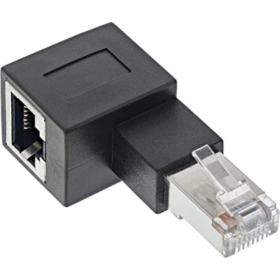 Immagine di InLine® Adattatore RJ45 cat. 6A, connettore maschio/femmina, 90 verso sinistra