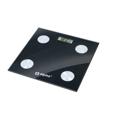 Immagine di Alpina Smart Scale con analisi del corpo: incluso grasso e massa muscolare Bluetooth App Nero