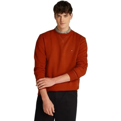 Immagine di Tommy Hilfiger Uomo Felpa Essential Fleece Crew Neck Regular Fit, Rosso (Dark Magma), 3XL