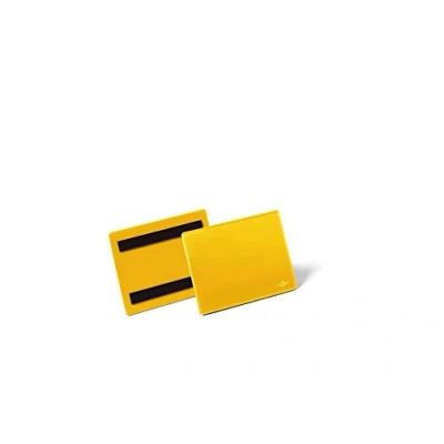 Immagine di Durable 175604 Buste con Bande Magnetiche, A6 Orizzontale, Confezione da 50 Pezzi, Giallo