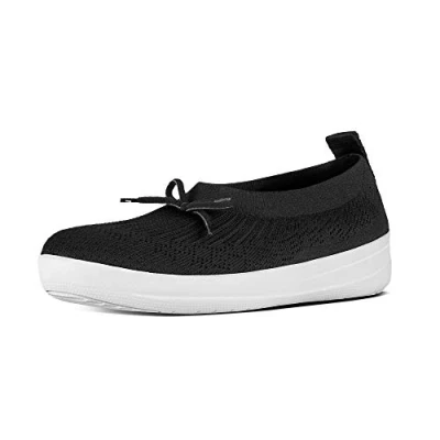 Immagine di Fitflop Uberknit Slip on Ballerina with Bow, Scarpe Donna, Nero (Nero 001), 37 EU