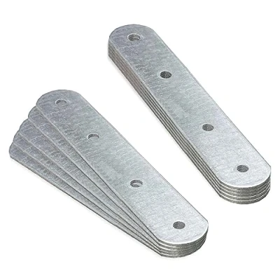 Immagine di OMIDEAS 10 x Piastre di giunzione per riparazione ( 120 25 2 ) Connettore fissaggio mobili in legno, Zincato Argento