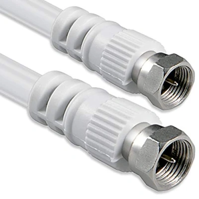 Immagine di 1aTTack.de Cavo per Antenna con connettore coassiale F da Maschio a Femmina, Doppia, Tripla o quadrupla schermatura, 75 Db /85 / 100 110 120 125 Bianco 1,5 m