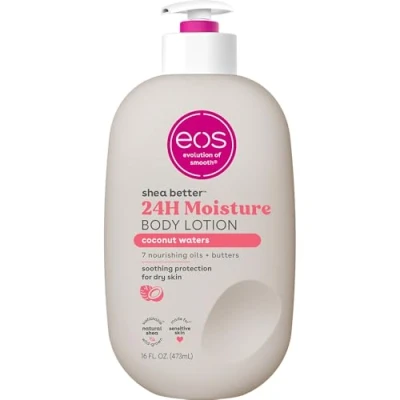 Immagine di eos Loção corporal Shea Better Água de coco, cuidados com a pele hidratados 24 horas, leve e não oleosa, feita karité natural, vegano, 473 ml