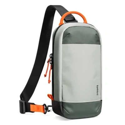 Immagine di tomtoc Sling Bag Borsa per Nintendo Switch 2 Console 2025, a Tracolla Custodia protettiva portatile da viaggio il gioco con 8 slot cartucce di gioco, caricabatterie e accessori, Grigio