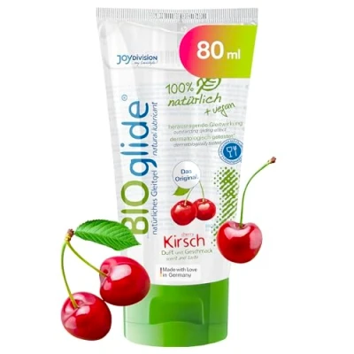 Immagine di JOYDIVISION BIOglide Original Gel lubrificante alla ciliegia 80 ml I 100% naturale vegano a base acqua con profumo e gusto per profilattici in lattice