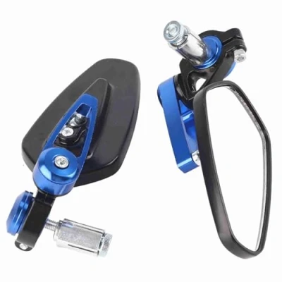 Immagine di Keenso Specchietto retrovisore Moto, 1 Paia 7/8&quot; 22mm Universale Lega di Alluminio 360 Gradi Grandangolare Regolabile Bar End Specchietti Retrovisori Moto Mirror (Blu)