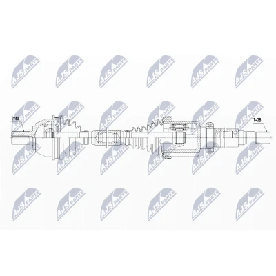 Immagine di NTY NPW FR 080 Albero motore / Semiasse Assale anteriore Dx 352 FORD: S Max Mk1, MONDEO 4 Turnier, Galaxy Mk2 MPV