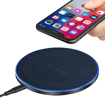 Immagine di Caricatore Wireless, 20W Max Senza Fili Portatile Rapida Caricabatterie Wireless per Apple iPhone 14/13/12/11/SE/X/XR/8, Samsung Galaxy S22 S23 S21, Pixel, Huawei