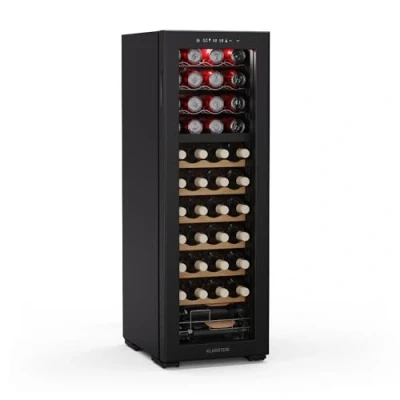 Immagine di KLARSTEIN Bovella 44 Duo+ Cantinetta per Vini, Bottiglie, Doppia Temperatura 5 18C, Touch Control, LED, UV, A Libera Installazione