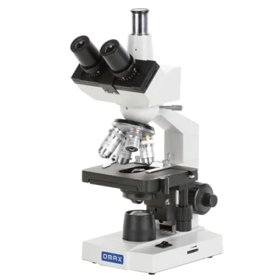 Immagine di OMAX 40X 2000X Microscopio composto biologico trinoculare a LED, con tavolino meccanico doppio strato
