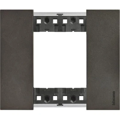 Immagine di Bticino KA4802NG Placca per Punto Luce, Serie Living Now, in Zama, Design Innovativo con Spazio Aumentato le Funzioni, 2 Moduli, Finitura Color Space