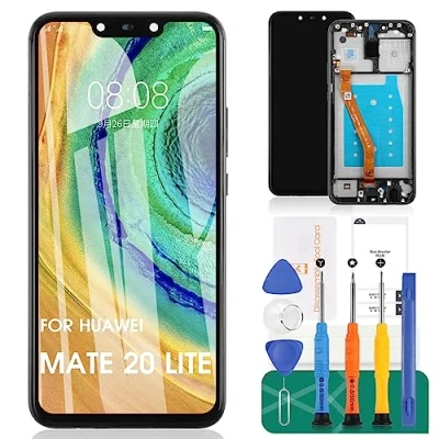 Immagine di Schermo LCD di ricambio per Huawei Mate 20 Lite Display SNE LX1 Touch Digitizer Assembly LX2, LX3, INE LX2 Kit riparazione (nero con telaio)