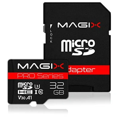 Immagine di Magix Scheda MicroSD Card PRO Series Classe10 V30 + Adattatore SD, Velocità di lettura fino a 100 MB/s (32GB)