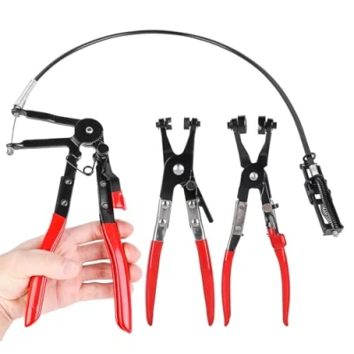 Immagine di 3 pinze per fascette stringitubo con collo dritto, stringitubo, pinza manicotti auto, assali, a molla, riparazione