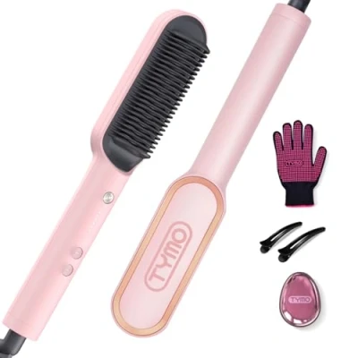 Immagine di TYMO Spazzola lisciante ad anello da donna con 5 temperature e 20 secondi, riscaldamento rapido protezione anti scottatura