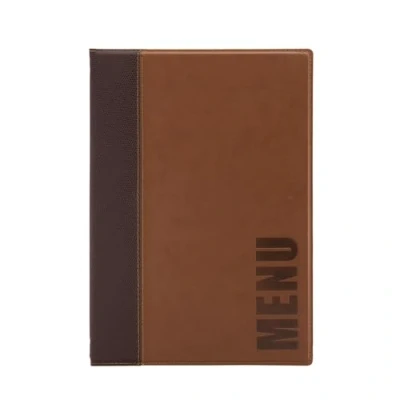 Immagine di SECURIT Porta Menu Linea Trendy Per Caffè, Ristoranti, Bar Similpelle Formato A4 1 Doppio Inserto Incluso Colore Marrone