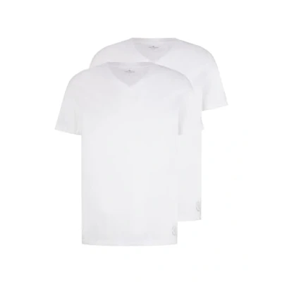 Immagine di TOM TAILOR 1008639, Maglietta Basic in Confezione Doppia con Scollo a V Uomo, Bianco (White 20000), XXL