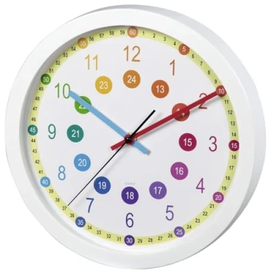 Immagine di Hama Easy Learning Quartz wall clock Cerchio Multicolore, Bianco